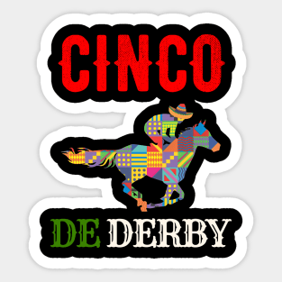 Cinco de Derby Funny Horse Racing sombrero Cinco De Mayo Sticker